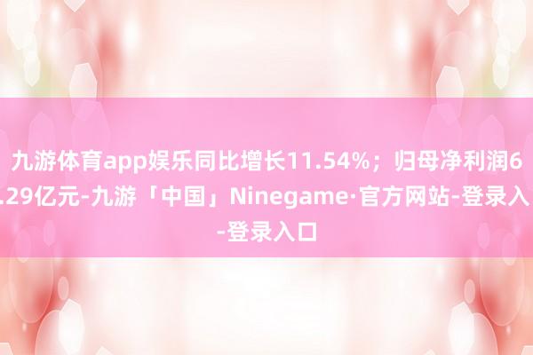 九游体育app娱乐同比增长11.54%；归母净利润62.29亿元-九游「中国」Ninegame·官方网站-登录入口